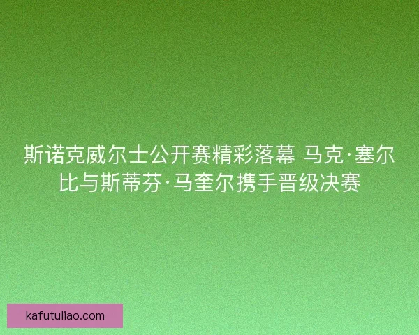 斯诺克威尔士公开赛精彩落幕 马克·塞尔比与斯蒂芬·马奎尔携手晋级决赛